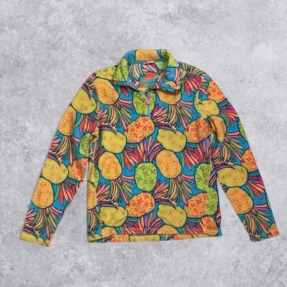 chubbies Tops - Chubbies All-Over Pineapple Print Quarter Zip Pullover